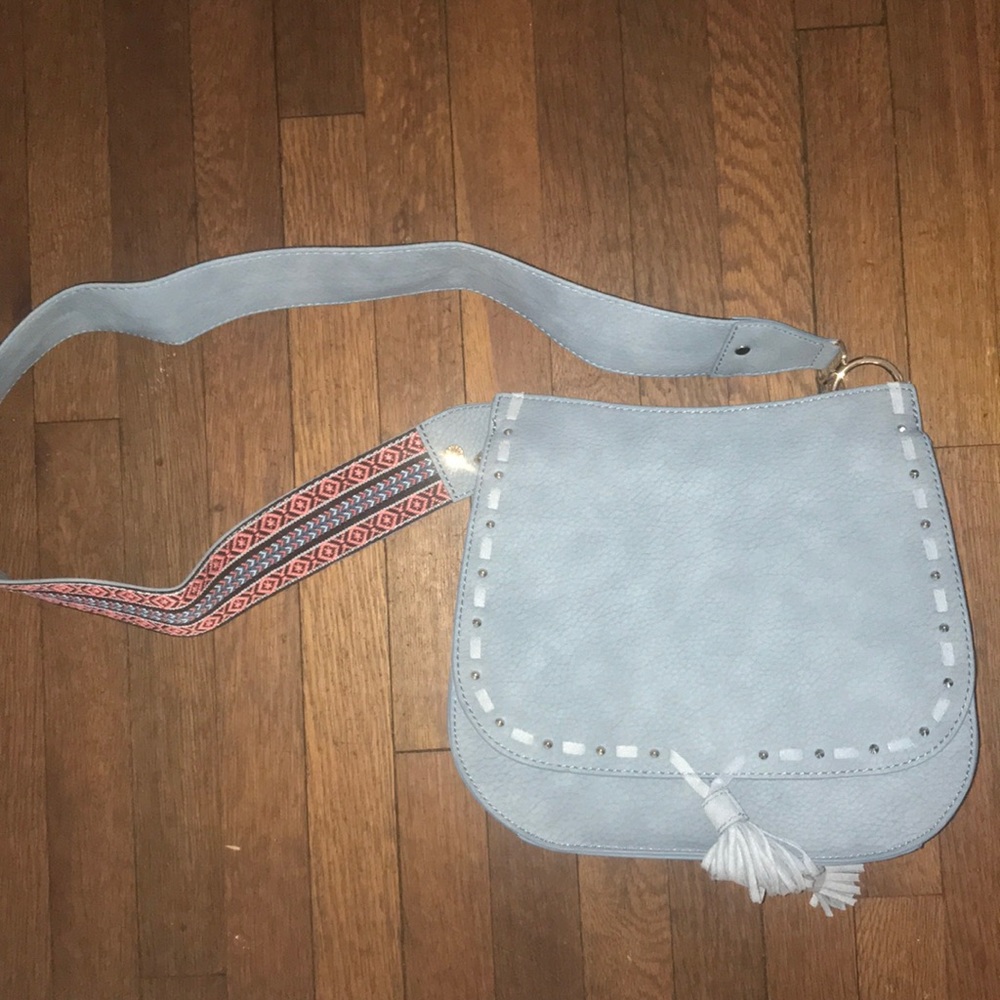 Blue cross body bag